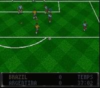 une photo d'Ã©cran de World Cup Striker sur Nintendo Super Nes